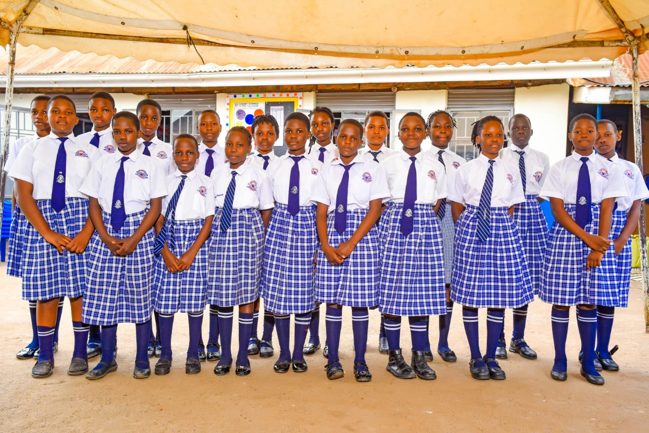 Primary girls in school uniform